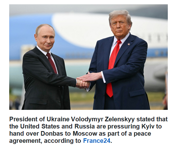 This is a surreal situation that is hard to believe.  

Two countries, the United States and Russia, which signed the Budapest Memorandum in 1994 and pledged to guarantee and respect Ukraine’s territorial integrity, are now pressuring Ukraine to give up its territories.