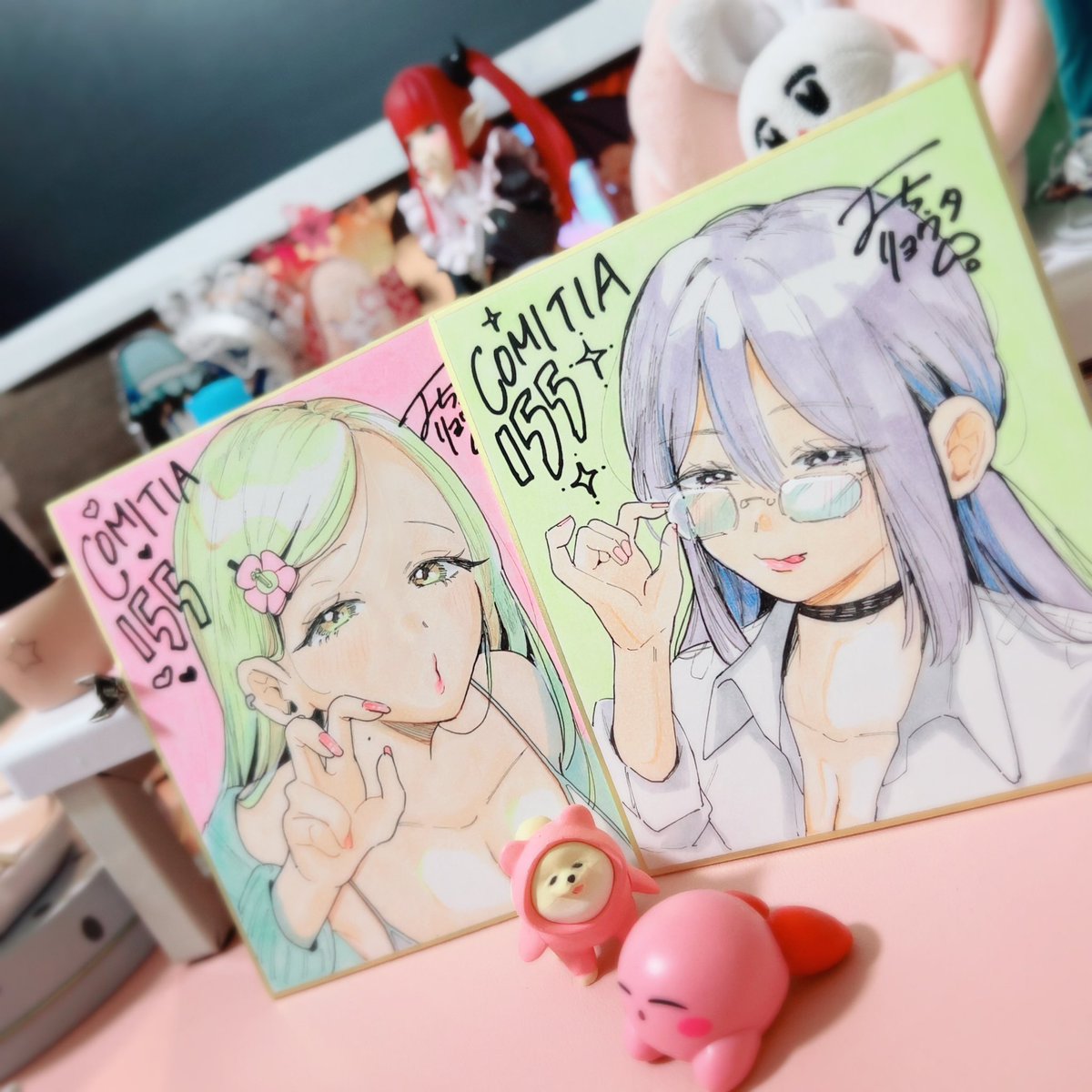 明日のコミティアに持ってく色紙〜🙆‍♀️✨
#COMITIA155 