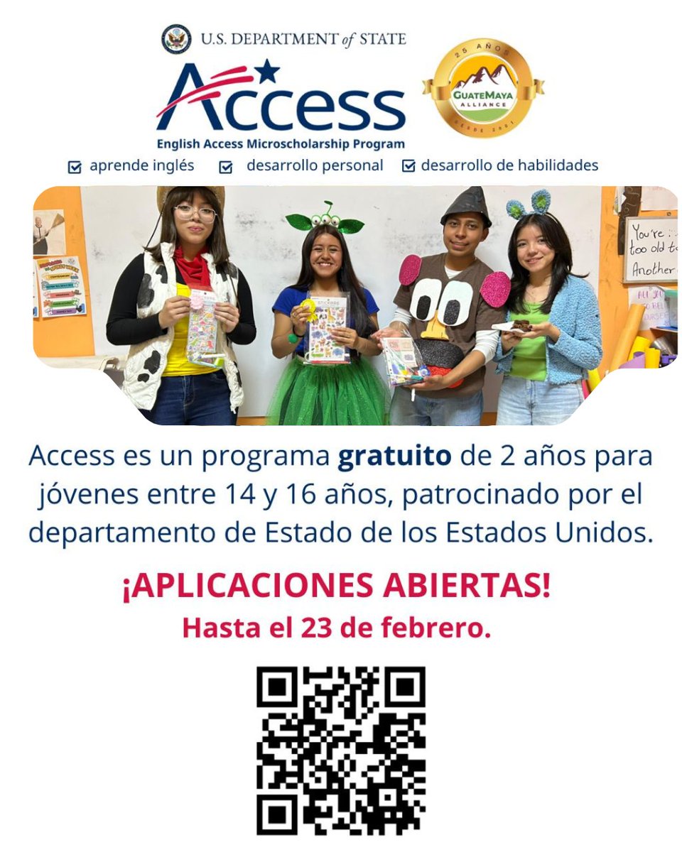 IxtatanF's tweet photo. #Quetzaltenango!!  Quedan 3 días!
Si tienes entre 14 y 16 años y vives en #Quetzaltenango,  esta es tu oportunidad. Encuentra más información y completa tu formulario de aplicación aquí: 📷
https://t.co/fl7p4IPBZm
📷 Fecha límite para aplicar: 23 de febrero de 2026
¡APLICA YA! https://t.co/IODDfuJjmq