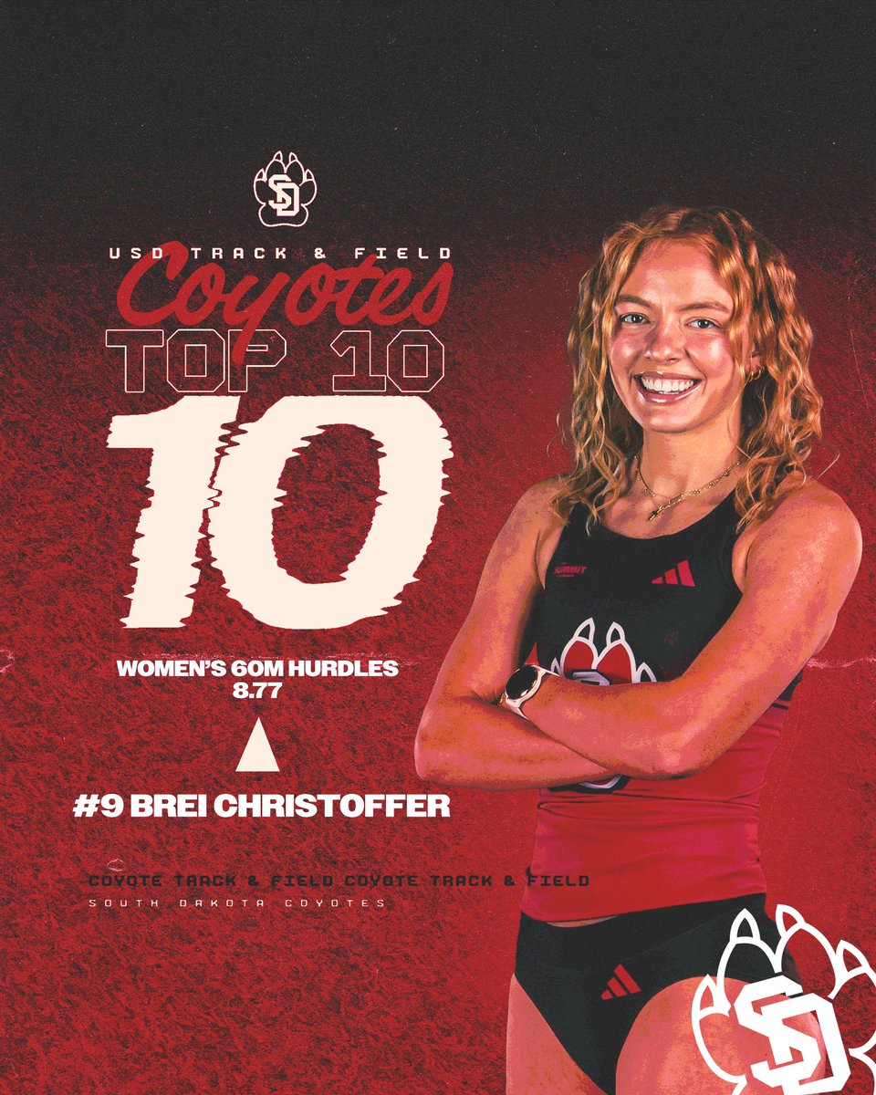 SDCoyotesXCTF's tweet photo. Hurdlers got movin' Friday!

Three Coyotes with new top 10 marks on the USD Indoor Top 10.

#GoYotes https://t.co/M5QbiUHzJM