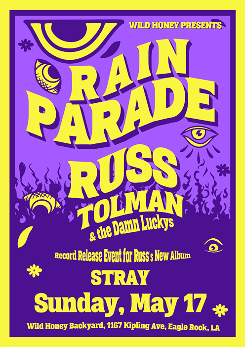 RussTolman's tweet photo. New album STRAY out 5/15 on Flatiron Recordings. Join us for a record release event at Wild Honey Backyard on Sun afternoon 5/17 with Rain Parade. https://t.co/IiFxUBukSt https://t.co/AKzOIphXiB