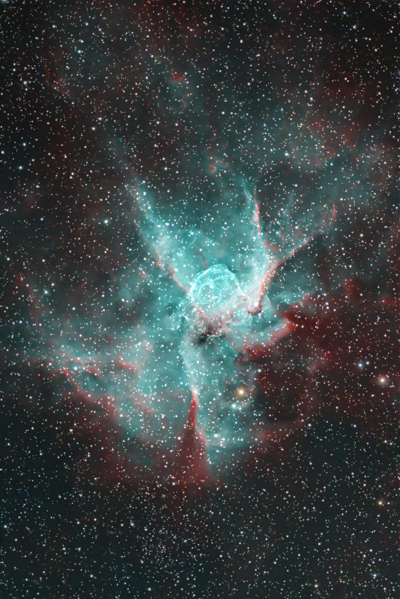 トールの兜星雲を撮りました。小さな対象なので、画像処理で3倍ほど