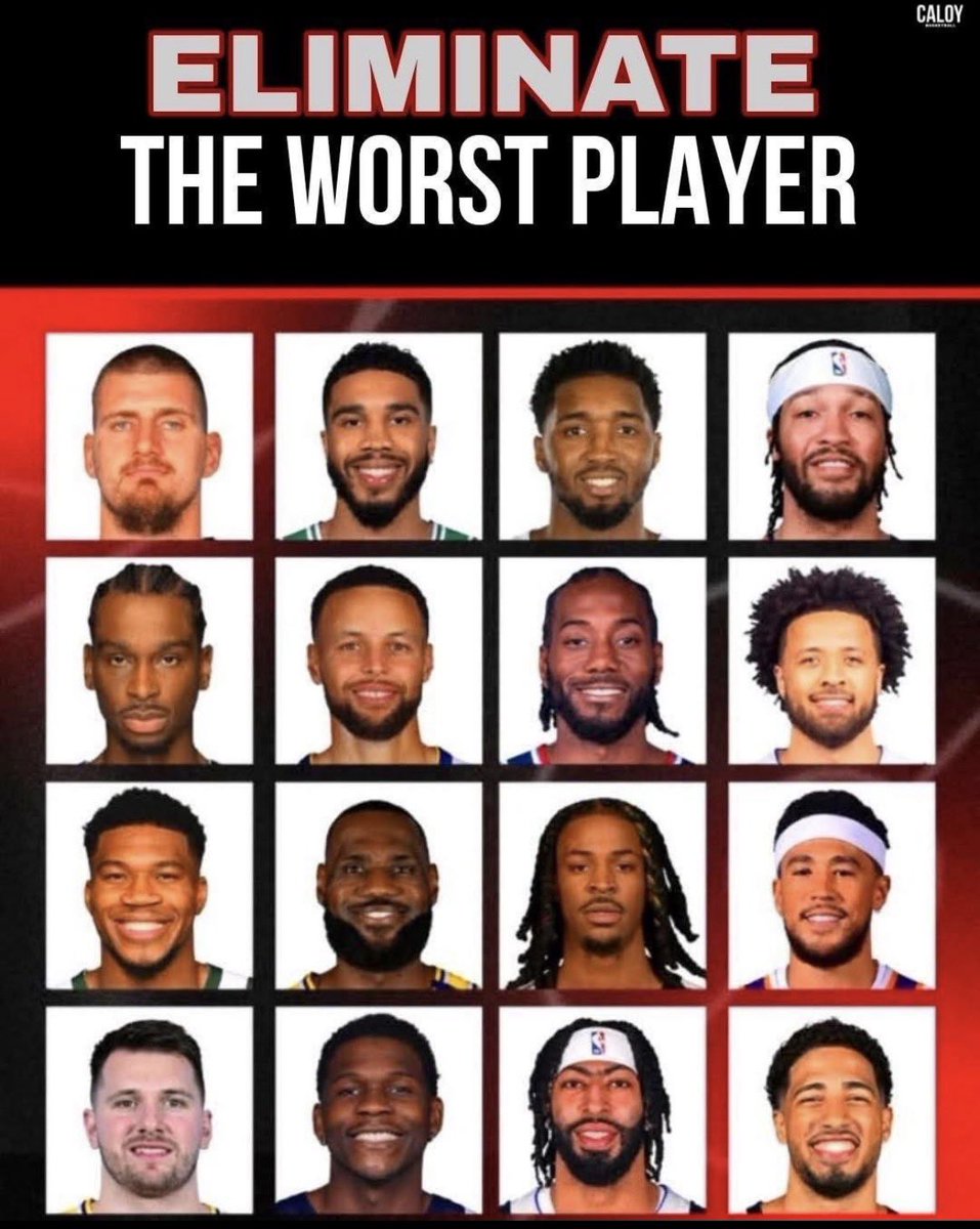 HoopHumor1's tweet photo. Eliminate the worst NBA player https://t.co/WMs8nK0nzq