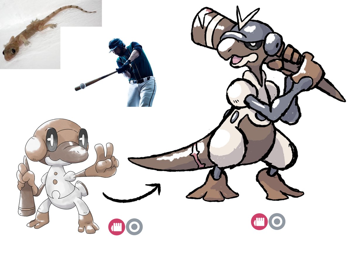 A baseball-playing gecko - We have! 🦎⚾

#fakemon #pokemon #art #wipart