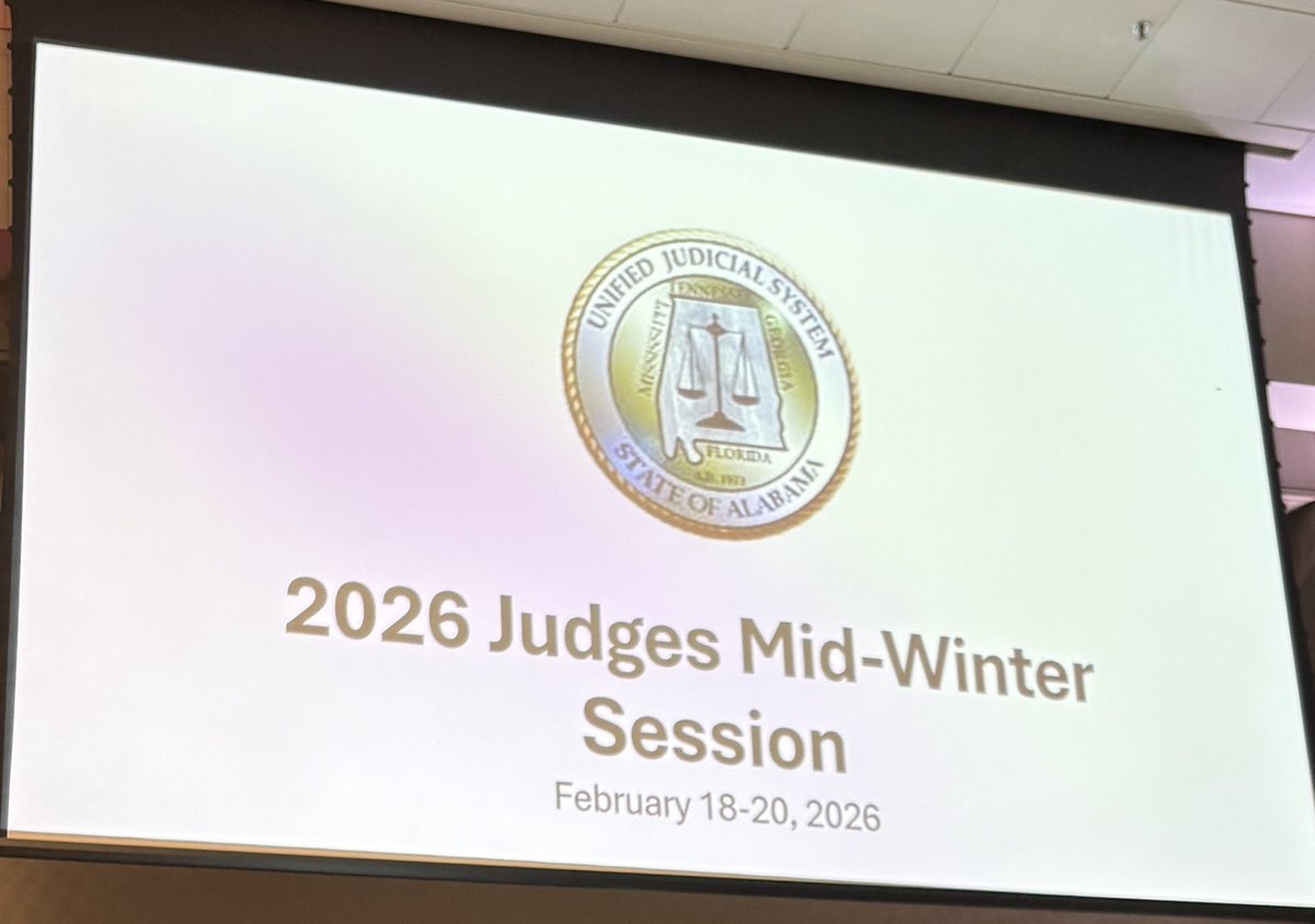 Thanks to CJ Stewart  &amp; the staff of the Alabama Judicial College for an outstanding 2026 Mid - Winter Judges Conference. Honored to present along with <a href="/andersonforAL/">Judge Anderson for Alabama</a> the Criminal Law Update and then Rule 32s - Navigating the Pitfalls of Postconviction Relief in Alabama.