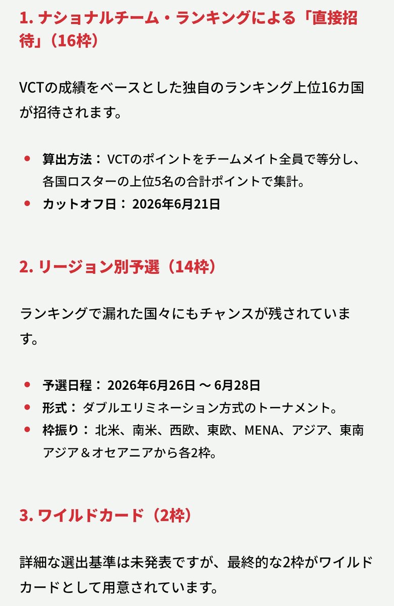 offeryasu's tweet photo. サッカーのワールドカップ方式のVALORANTクソデカ規模大会！！！！
国別選抜で対戦はアツい！！！！

ランキングで日本が対象国家に選ばれるorリージョン予選で勝ち抜く必要があるんですね。
開催は11月。楽しみです！ https://t.co/JlkaqdUHrh