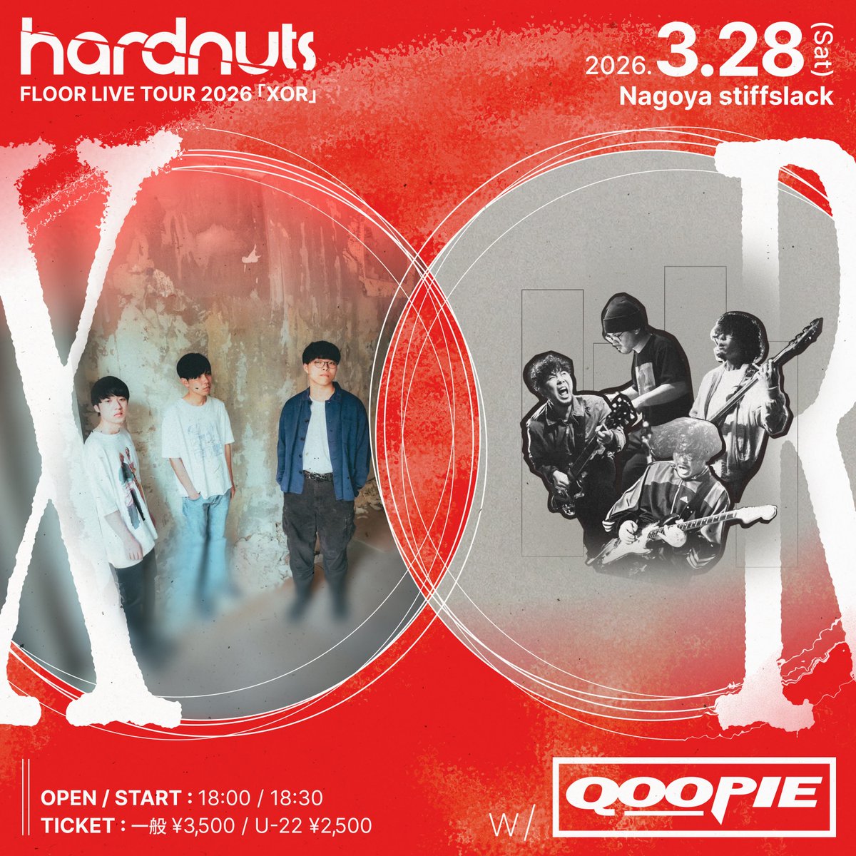 一般発売開始】 hardnuts floor live tour 2026 ｢XOR｣ 3.21 Sat. at