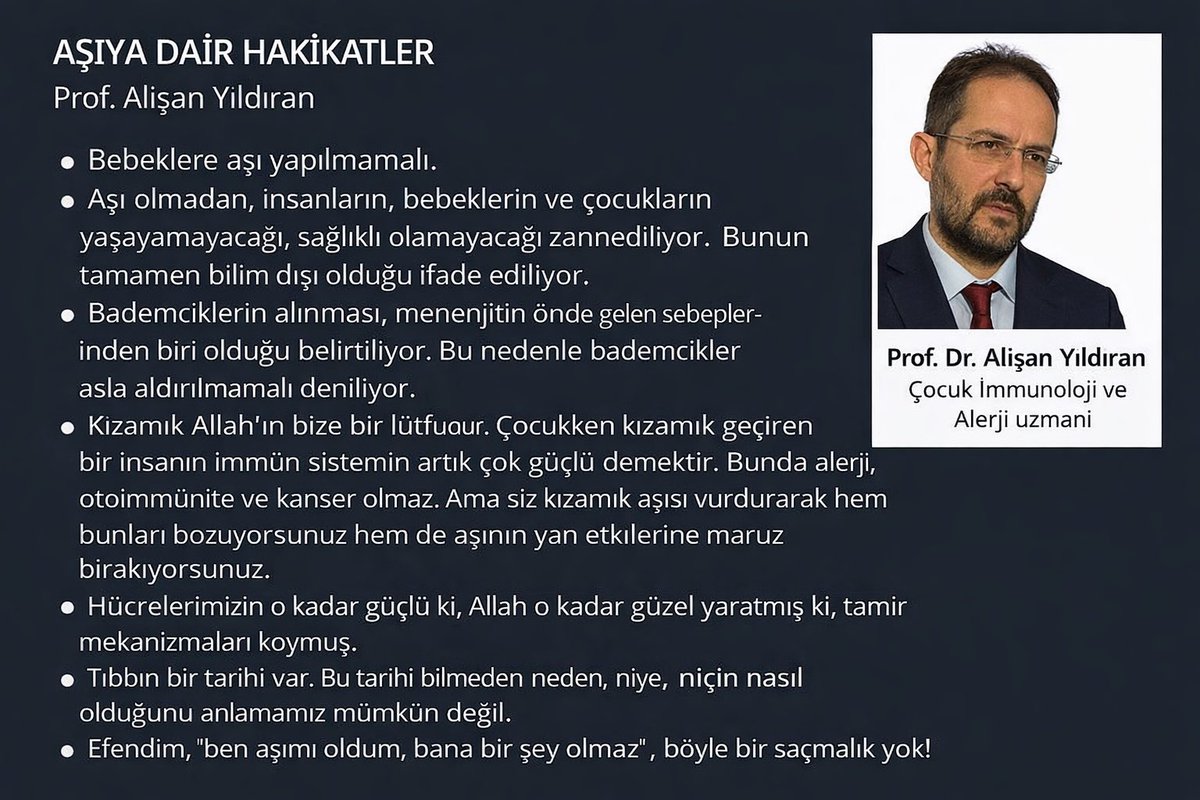 Prof. Dr. Alişan Yıldıran.

Babam GATA’da ihtisaslı uzmandoktoruydu. 
Cerrah olmamı istedi; ancak çocukları sevdiğim için Çocuk Sağlığı ve Hastalıkları alanını tercih ettim.

Çocuk Alerji ve İmmünoloji alanında uzmanlaştım.
Yüksek lisans ve klinik eğitimler dâhil çeşitli akademik