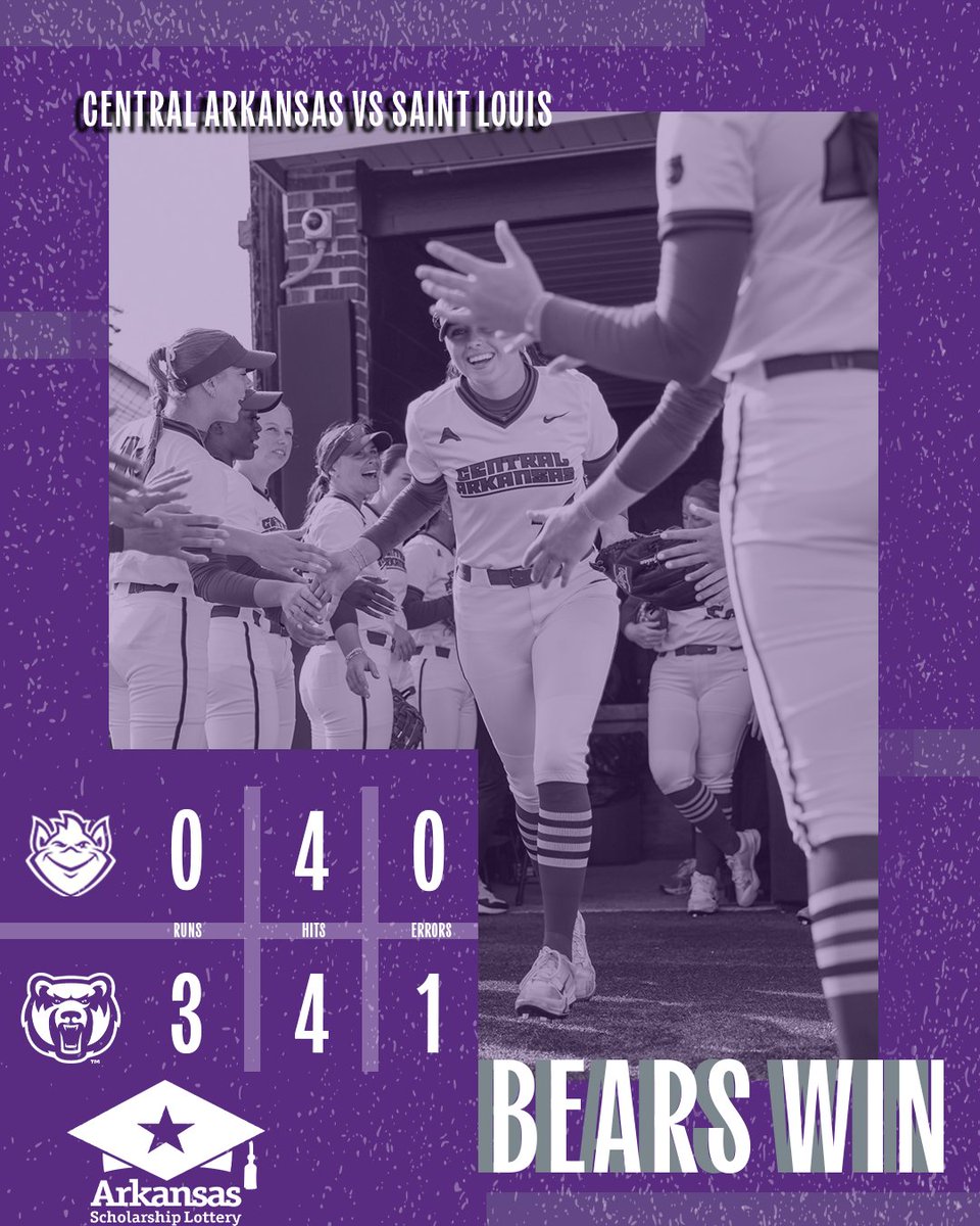 UCASoftball's tweet photo. Final | The decision holds! Jaleigh White gets a shutout, and Grace's home run is the only scoring we needed!

#BearClawsUp https://t.co/G5uQ1GZtB9