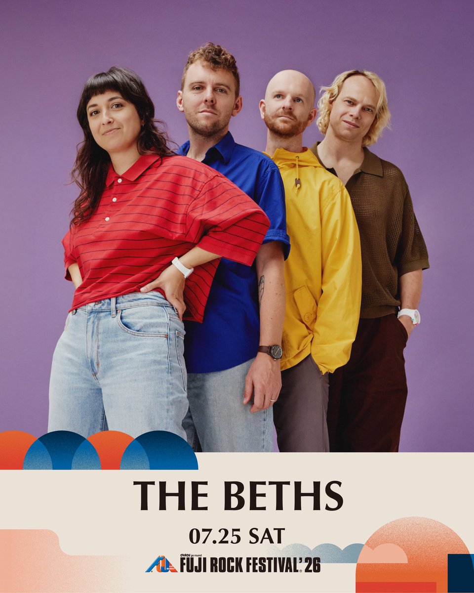 THEBETHS's tweet photo. It’s true - we’re playing @fujirock_jp this July! Dream come true 🥲 We’re also playing Tokyo and Osaka next week! We can’t stay away, see you soon 🇯🇵 🗻

https://t.co/GtOWTARfgR https://t.co/zgWbjckT6J