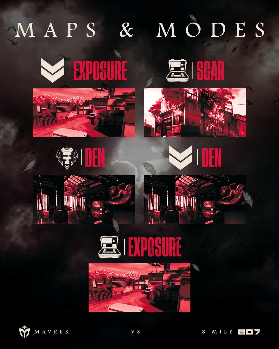 MavrekCOD's tweet photo. With just under 2 hours until takeoff, here are our maps and modes for the night!
#WarBound🦅 https://t.co/iBzcsDQv47
