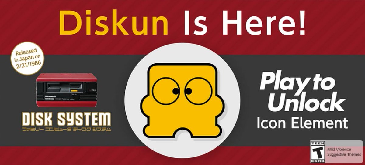 Play &amp; Redeem: An icon of Diskun has been added to the selection of The Mysterious Murasame Castle #NintendoSwitchOnline icons! Just like the others, it will be available until March 2. #NintendoSwitch #NintendoSwitch2