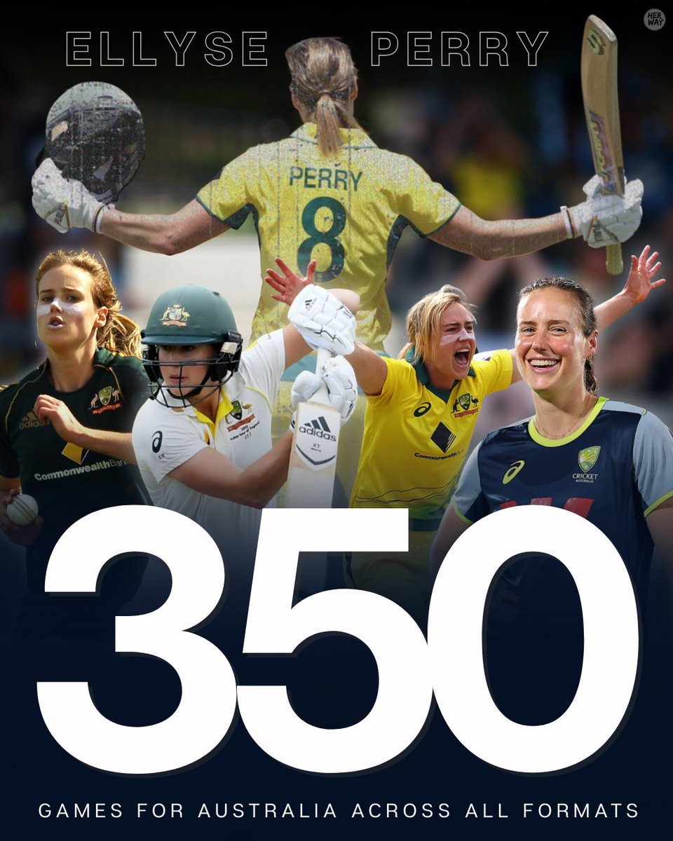 Tonight Ellyse Perry becomes the first Australian female cricketer to play 350 games across all three formats.
A trailblazer, a role model, a legend, an icon.
📸 Getty/Chris Hyde,Quinn Rooney, Alex Davidson, Nathan Stirling.