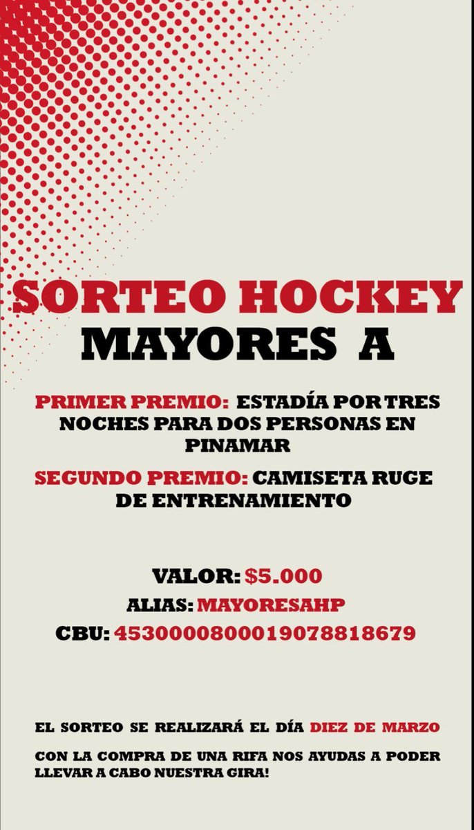 vaalenzaffino1's tweet photo. Buenas! Somos jugadoras del Plantel Mayor A de hockey del Pincha y estamos juntando fondos para costearnos un viaje de pretemporada a Mar del Plata! Mañana vamos a estar haciendo una fiesta en Gonnet, y además estamos vendiendo rifas. 
Cualquier ayuda es bienvenida 
💃💃 https://t.co/JlxpIyAuE6