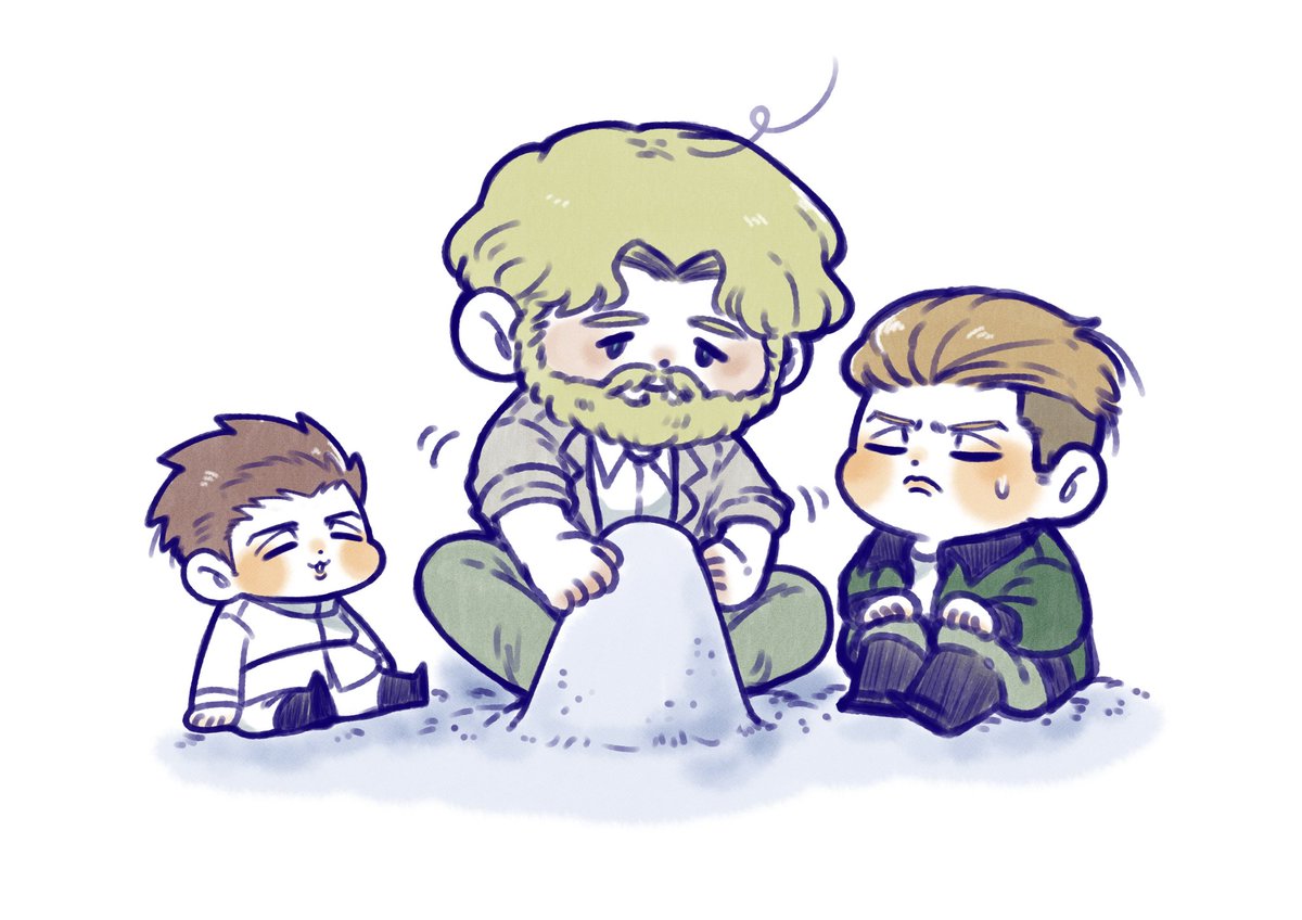 mmmmp811's tweet image. 赤ちゃんアニキ
許すか許さないか悩むポコたん
に挟まれたジクさん