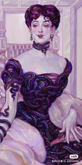 Mercedes in her swan stole (concept for a personal project I've been working on)
