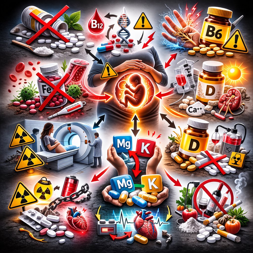 1- "Folik asit herkese bol bol verilir”  YAPMA
 Metilfolat varken körlemesine yüksek doz folik asit verme.
 B12’ye bakmadan folat yükleme.

2- “B6 vitamini zararsızdır” ETME
 Aylarca yüksek doz B6 kullanma.
 Uyuşma–karıncalanma yapar.

 3-“Demir düşüktür, bas geç” – YAPMA