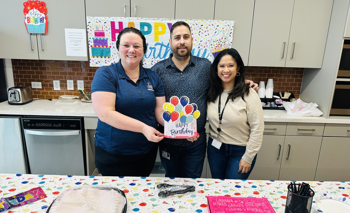 CFISDRosario's tweet photo. Today we celebrated our February and March #CFISDcommsquad birthdays!! Jennifer, Donna, and Todd we love you guys and wish you a happy, happy birthday! ๐๐@CyFairISD #CFISDspirit ๐๐๐ https://t.co/qFCurhloMk