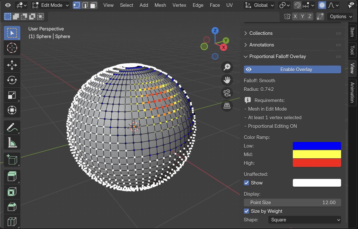 teroteki's tweet photo. @ArtOfPilgrim coming from 3dsmax i wanted this too! managed to find one on git called blenderproportionaleditoroverlay: https://t.co/JQ0BGQe9Yg
but the viewport is slow &amp; unusable on denser meshes e.g 80k head model kills it :(
yours has more utility - looking forward to trying it, ty!! https://t.co/VRe0Abh3O8