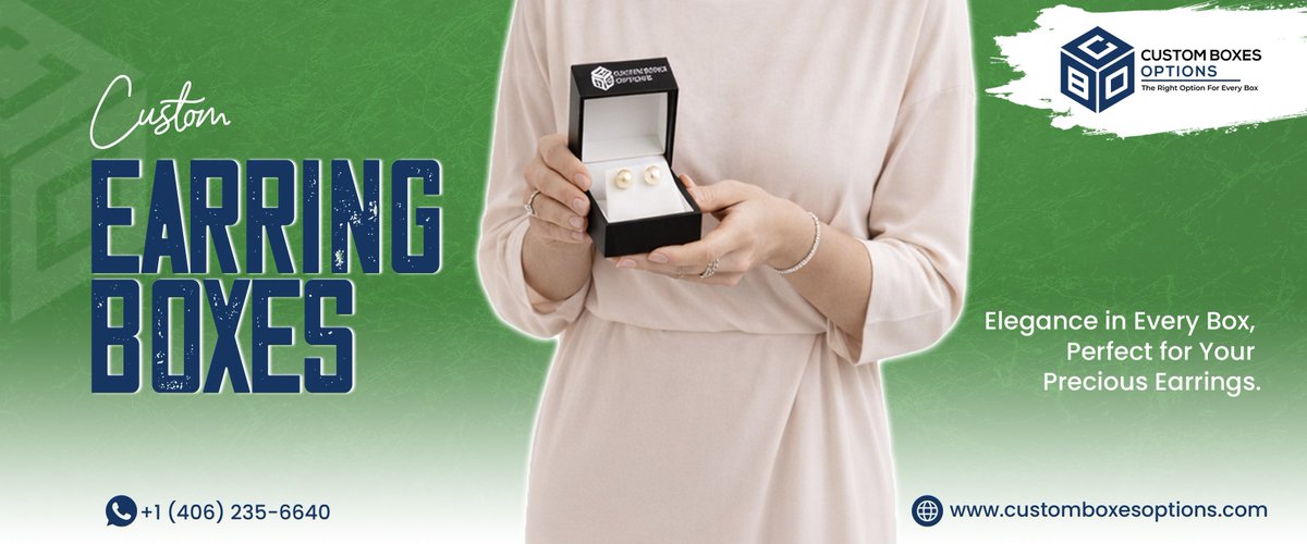 customboxoption's tweet image. Elegance meets protection. Our custom earring boxes are designed to showcase your precious pieces with sophistication. 
#EarringBoxes #CustomJewelryPackaging #LuxuryJewelryBoxes #CustomBoxesOptions