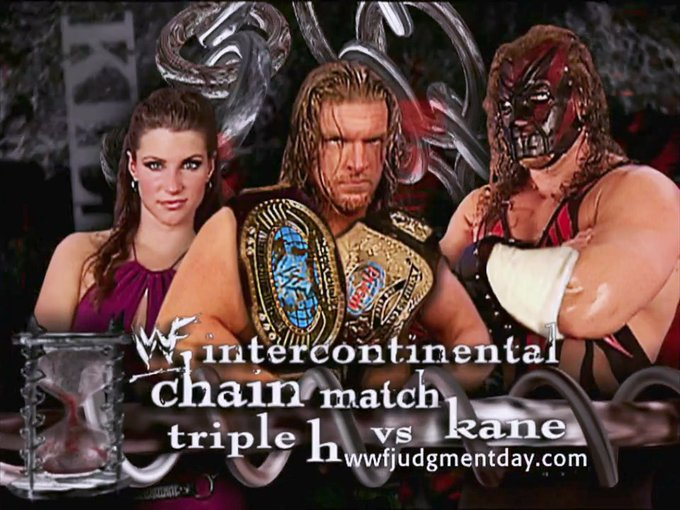 steviebreech's tweet photo. 5/20/2001 Kane defeated Triple H in a Chain Match to become the new Intercontinental Champion at Judgement Day from the ARCO Arena in Sacramento, California. #WWF #WWE #JudgementDay #Kane #TheBigRedMachine #TripleH #TheGame #ChainMatch #IntercontinentalChampionship https://t.co/qtdzIUwhAL