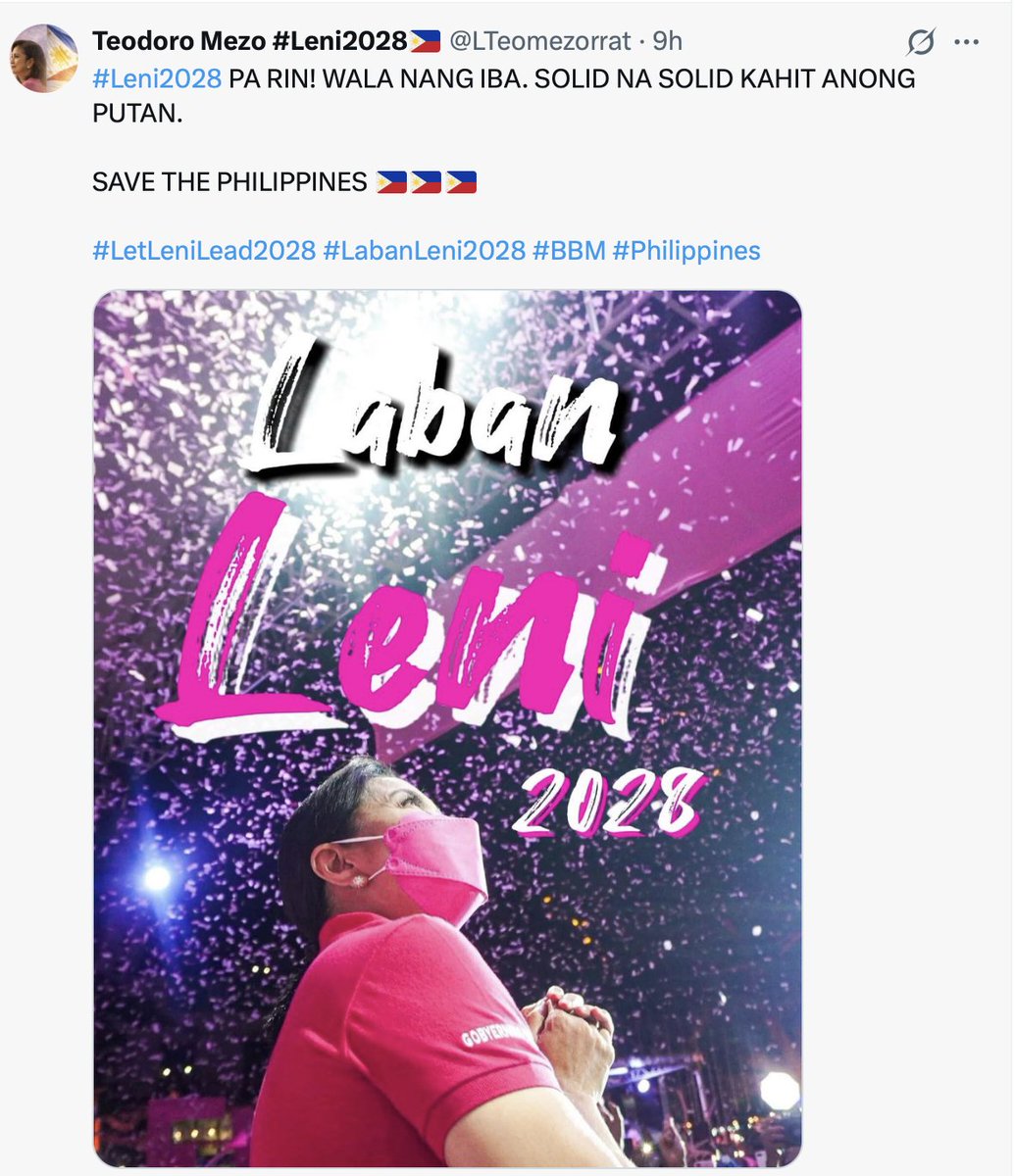 tractrix10's tweet photo. How can Leni save the Philippines if she couldn’t save Naga’s drug dependents? How can she lead when she fails basic math, miscounts our islands, and serves her party over the people? Dreaming is fine, but reality demands a warrior, not a santa-santita lost in illusions. https://t.co/qyOnBH2Tia