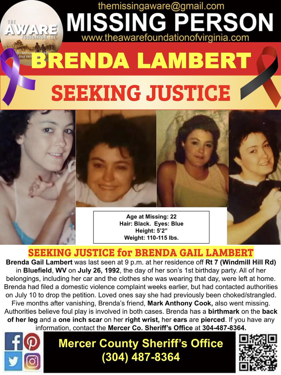<a href="/NancyGrace/">Nancy Grace</a> <a href="/LeighEgan/">Leigh Egan</a>, we need your help. Brenda Lambert is still missing with her husband as the prime suspect. Please consider covering this case. This family is long overdue for justice. They want to bring her home.  <a href="/FoxNews/">Fox News</a> <a href="/people/">People</a> <a href="/seanhannity/">Sean Hannity 🇺🇸</a> <a href="/DrPhil/">Dr. Phil</a> <a href="/DatelineNBC/">Dateline NBC</a>