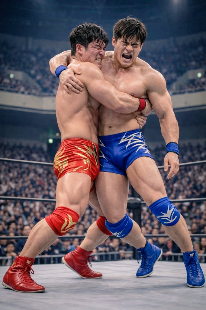 wrestlebulgfan's tweet photo. ベアハッグで絞り上げる。
#AIart #ProWrestling #Wrestler #BearHug #Muscle #RingFight #PowerMove #プロレス #筋肉 #格闘技 #レスラー #熱戦 #ベアハッグ #レスリング https://t.co/HvyB6SQNG5