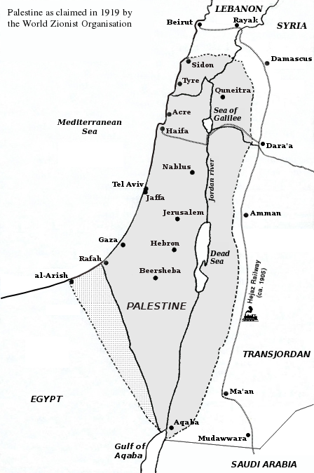 Can someone explain to me, if the Zionist plan was to establish a Jewish nation-state that was meant to be homogeneously Jewish or at the very least have a Jewish majority, how exactly did they envisage achieving that, if these were the proposed boundaries of the state: