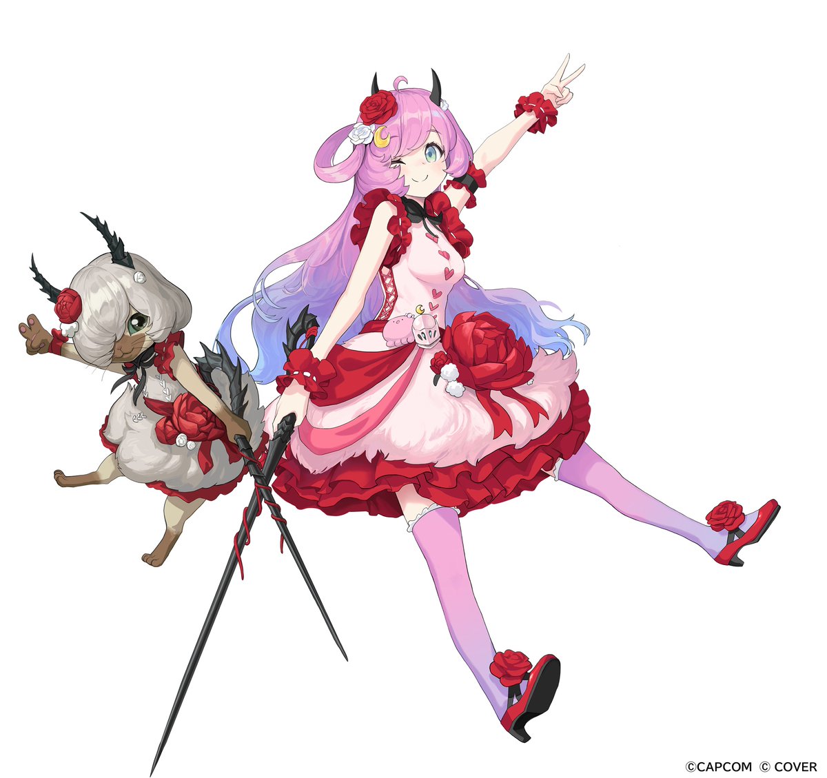 モンスターハンターワイルズ×ホロライブ 姫森ルーナ 4点セット 🚑🌸 #モンハンワイルズ × #ホロライブ 🍬🧪 【コラボイラスト紹介