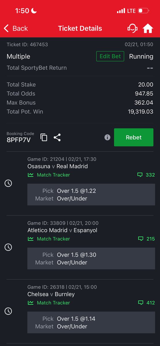 congratsodds's tweet photo. Over 1.5 and 0.5 goals

SportyBet Booking Code: 8PFP7V https://t.co/5WxY2zBsPY