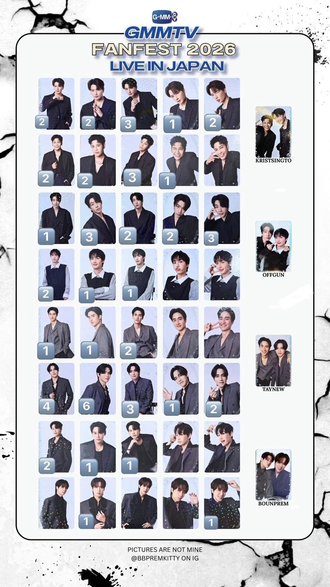 GMMTV FANFEST トレカ交換 譲) 番号記載のトレカ KristSingto OFFGUN