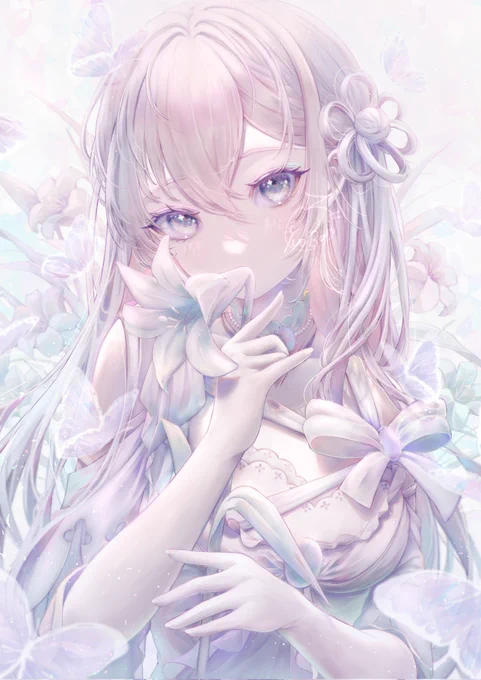 #自分で生み出した一次創作オリジナルキャラを流そう 色んな白を体現してくれた天使です!