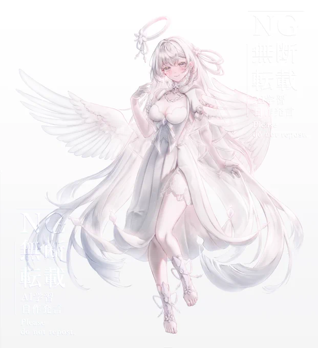 #自分で生み出した一次創作オリジナルキャラを流そう 色んな白を体現してくれた天使です!