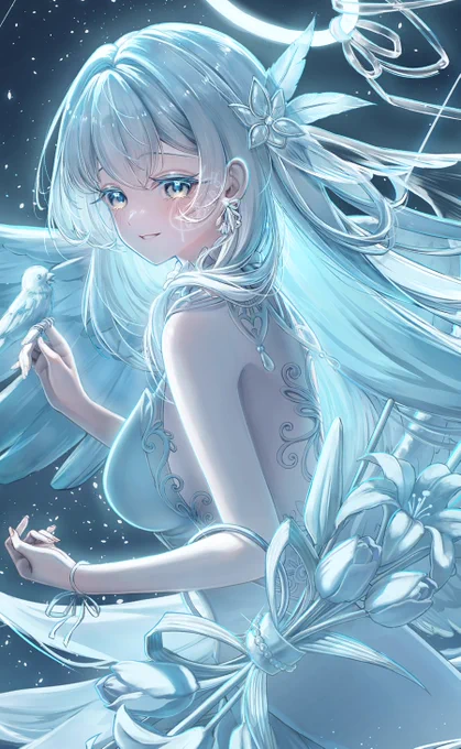 #自分で生み出した一次創作オリジナルキャラを流そう 色んな白を体現してくれた天使です!