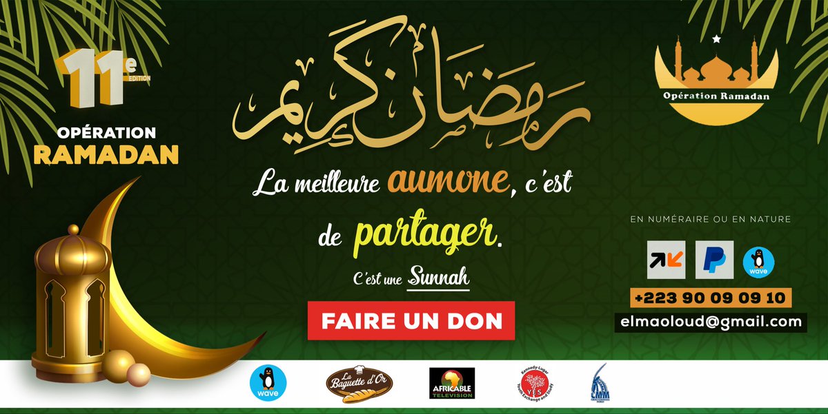 Par la grâce d’Allah, nous lançons cette année la 11ème édition de notre Opération Ramadan.

Depuis onze ans, nous nous mobilisons pour partager, soutenir et apporter un peu de réconfort aux familles qui en ont besoin pendant ce mois béni. Onze ans de solidarité, de confiance et