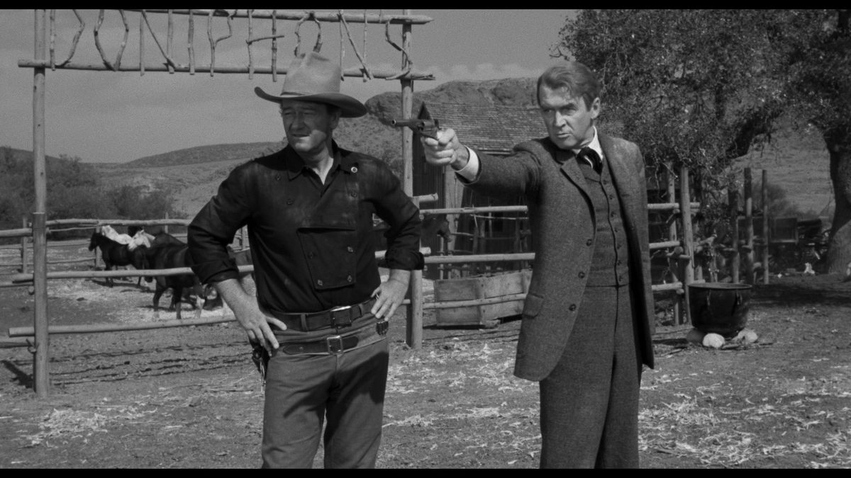tonytost's tweet photo. THE MAN WHO SHOT LIBERTY VALANCE (1962). There are a handful of Westerns that are basically primal Shakespeare, and this is perhaps first among them. All of America is here in its primordial mythic form. My love of John Wayne in this picture goes beyond words. Epic poetry. https://t.co/QpHfxvk21i