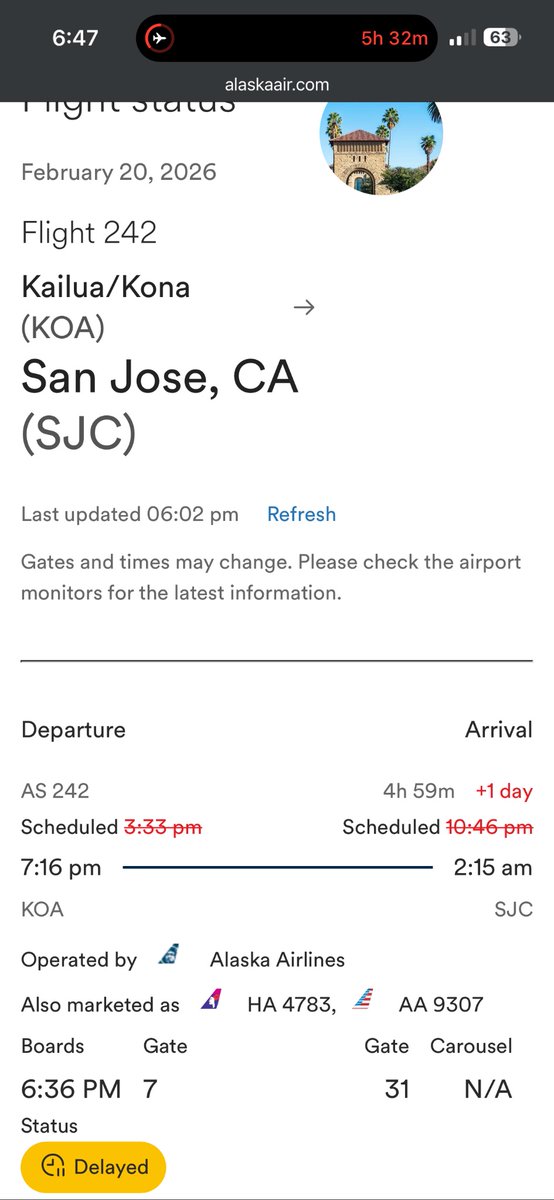 thewanderer01's tweet photo. @AlaskaAir @AlaskaAir still no update here. Missing every timeline that is put out on the app but at least you’re keeping the passengers in the dark? https://t.co/e4IqwcL062