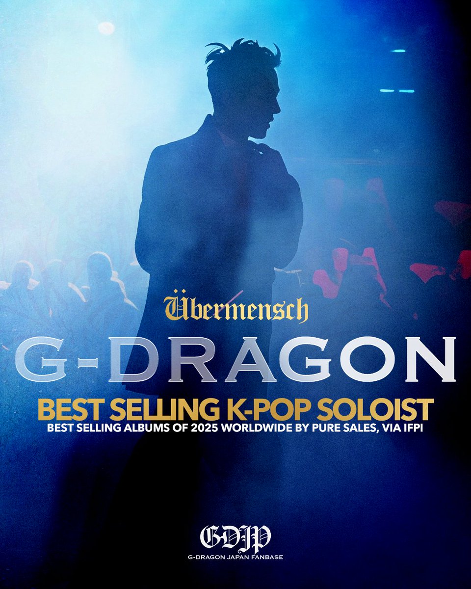 G-DRAGONが昨年リリースしたアルバム「Übermensch」は、IFPIによると