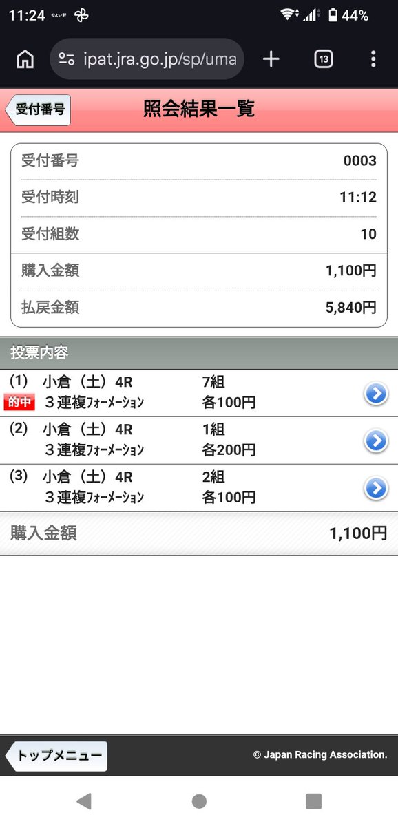 モーニングチャレンジ成功👏
ガミらんようにだけ買ったからまさかの1-4-7番人気でこんなに着くとは思ってなくてラッキーや