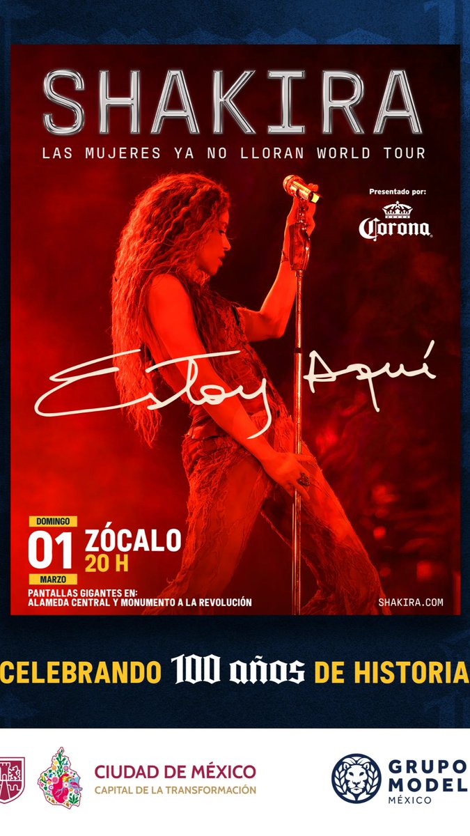HibouxMusicR's tweet photo. Shakira en el Zócalo: Un regalo masivo por el centenario de Grupo Modelo. 

Lee nuestra reseña completa aquí: 

https://t.co/f4NQHC0lYa

 #Shakira #Zócalo #CDMX #GrupoModelo100Años #gratis https://t.co/QeHsAoiGiR