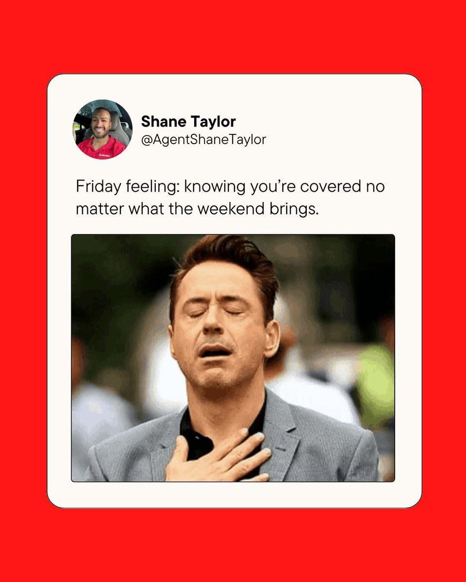 agentshanetsf's tweet image. ✨Friday feeling: knowing you're covered no matter what the weekend brings.

Agent Shane Taylor: 
📞(818)-906-8282
📩shane@agentshanetaylor.com

#shanefromstatefarm #freeinsurancequote #insuranceagent #insuranceservices #insurancepolicy #insurance #insurancecoverage #losangeles