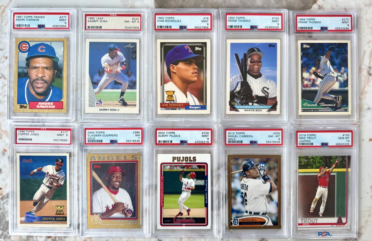 AdamsCardShop's tweet photo. 10 cards, 10 MVPs
Many from the year they won the award 
$75 shipped 
Closeups avail upon request https://t.co/66kQ4wUPmb