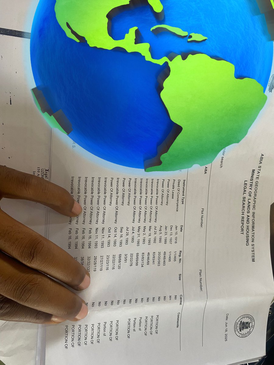 d_icelord's tweet photo. @egi_nupe This is a search report from Abia state geographical information system. In Abia and some other states a PoA is a registrable Instrument and it transfers  interest https://t.co/XzrhJQJJAG