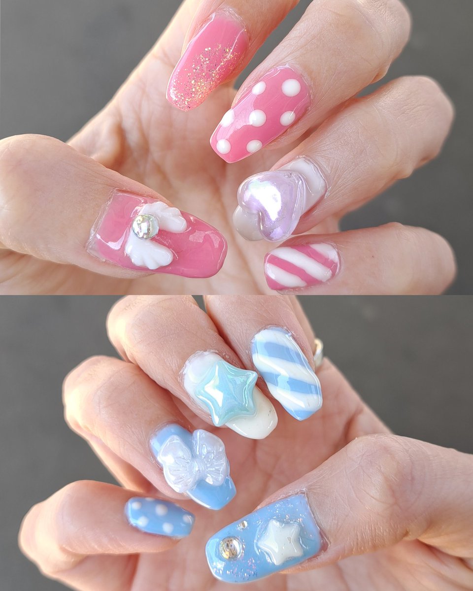 XY_P_cherry's tweet image. 快晴💙☀️
今回は悩んで一番好きなカラーに🩵🩷🤍
Pちゃんはどんなネイルかな⭐
ライブ楽しみすぎる！！！
#XY_3rdAnniversary
#XY   #Pstar
#セルフネイル