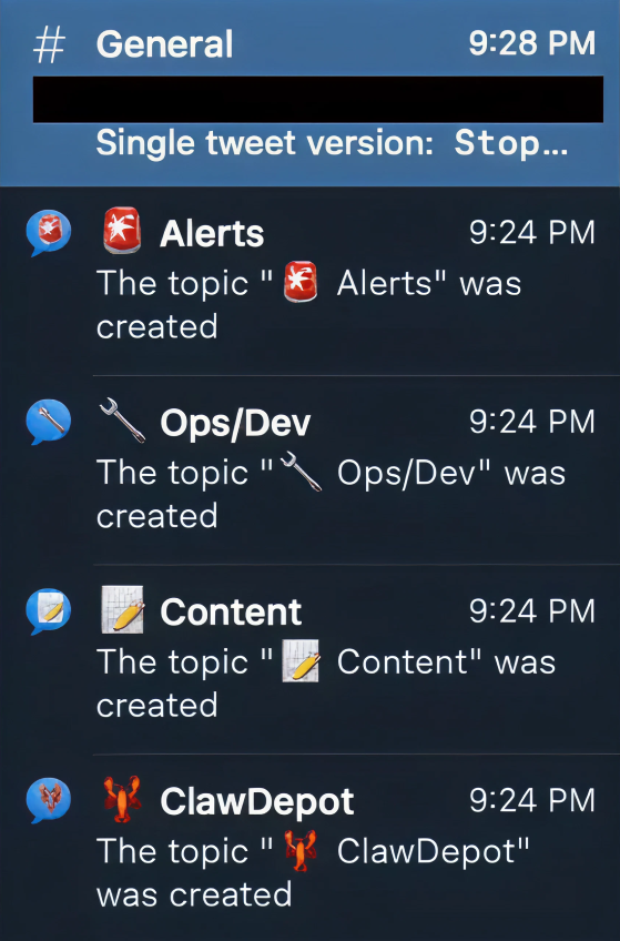 save tons of headaches for #OpenClaw, use <a href="/telegram/">Telegram Messenger</a> topics.

here's how:

1. open your group
2. tap group name → edit
3. toggle "topics" on
4. invite <a href="/your_bot/">your_bot</a> to the group
5. make the bot admin with "manage topics" permission
6. let the bot create topics

now your claw keep