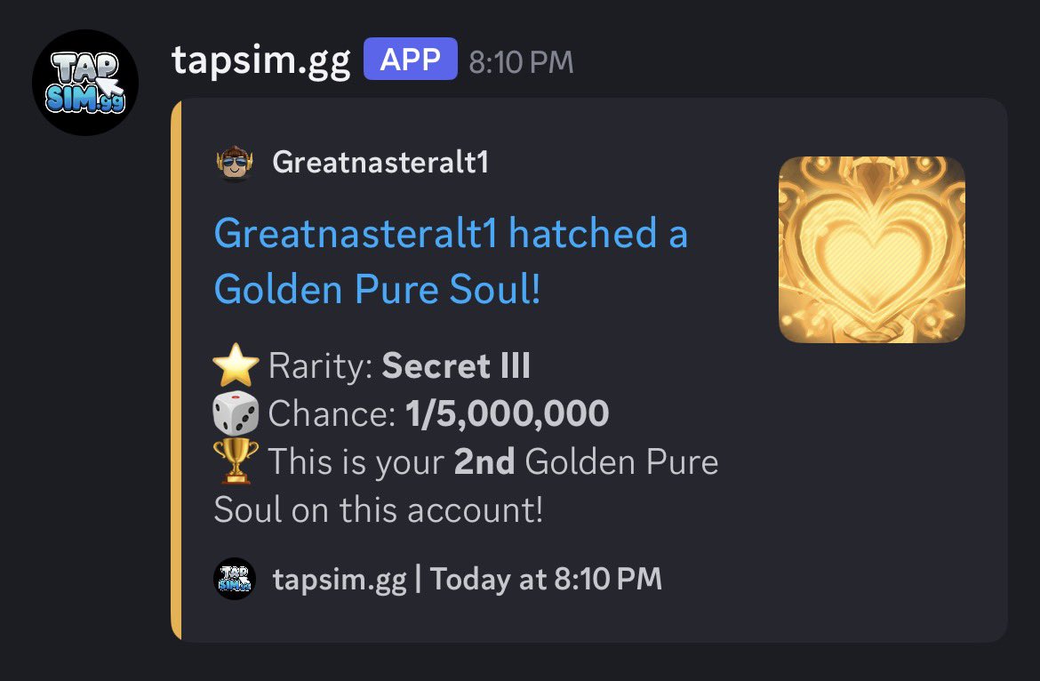 greatnaster's tweet photo. First variant hatch π₯#tapsim
(Only 600 exist too) https://t.co/xtjvcxBqDu
