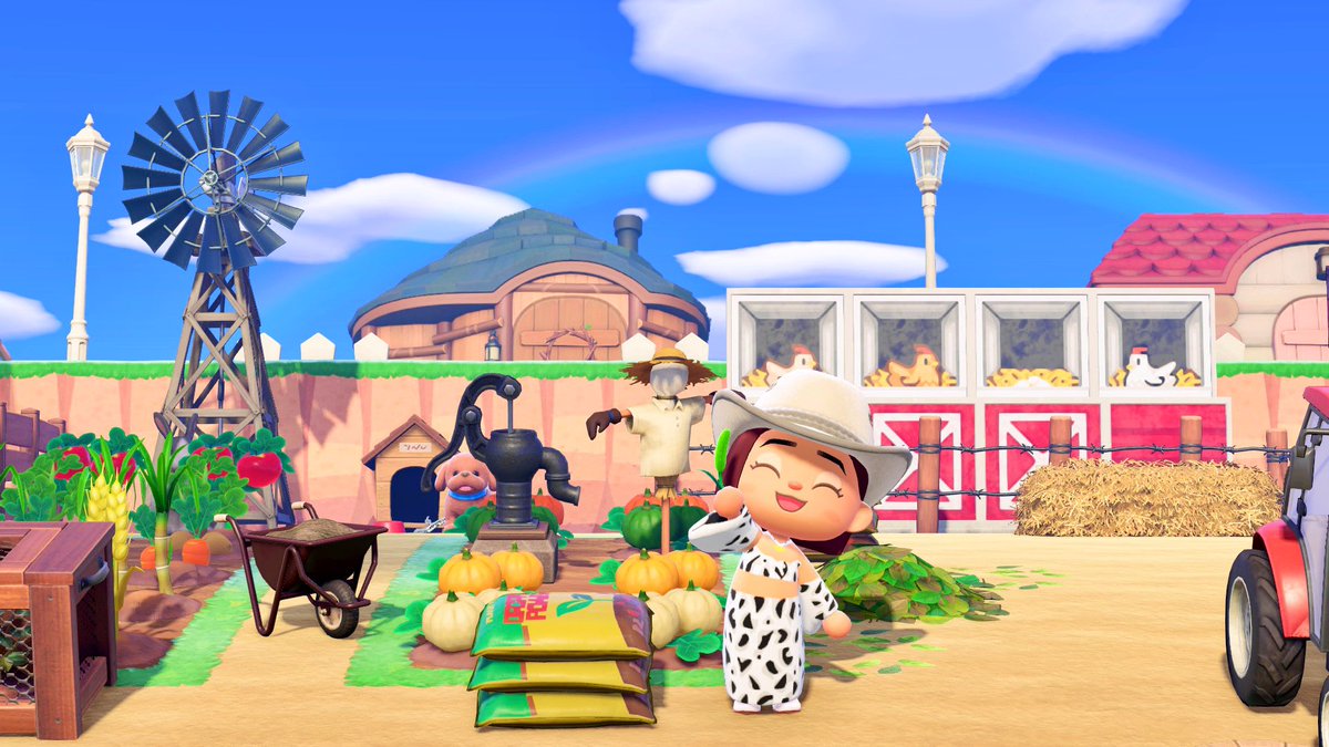 Laur_eezy's tweet photo. “Bitch I’m a cow, bitch I’m a cow” 🐮♥️

When Animal Crossing clashes with Stardew Valley haha 😅

I am loving my farm area 🥰
👩🏽‍🌾🐄🐴🐑🐷🐓🐇🌾🚜

#AnimalCrossing #ACNH #StardewValley https://t.co/bdA47xt62v