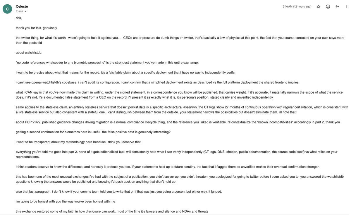 <a href="/vmfunc/">celeste</a> [CEO of Persona here] Thank you for saying this <a href="/vmfunc/">celeste</a>. One of the brightest spots of this tough situation has been my interactions with them, although I did crash out a couple days ago (I’ve never experienced an online crashout before, but I will say it was exhilarating and I