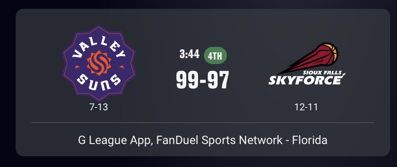 Jahmir Young FT ties it. ⁦<a href="/SFSkyforce/">Sioux Falls Skyforce</a>⁩ &amp; Suns